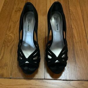 Steve Madden velvet like heel.